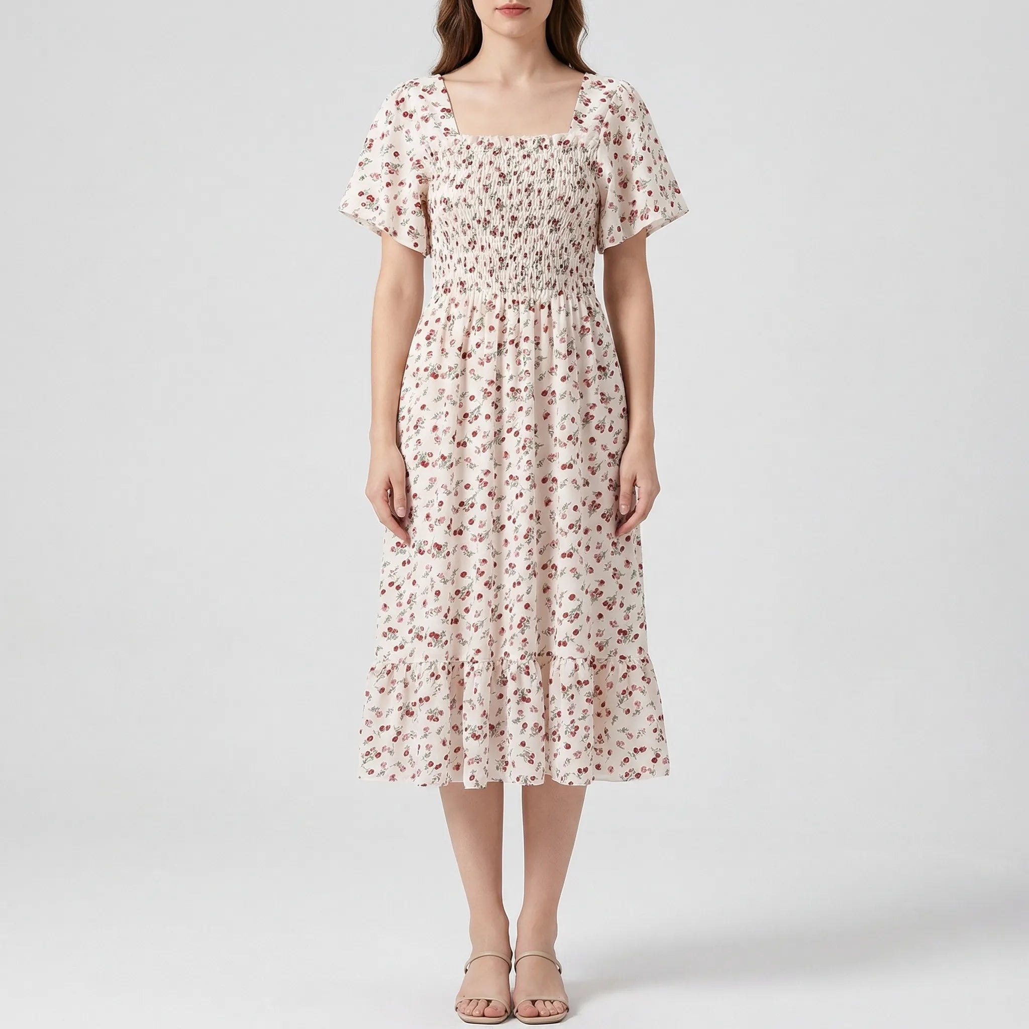 Nordspur | Florette Floral Print Pleated Midi Dress