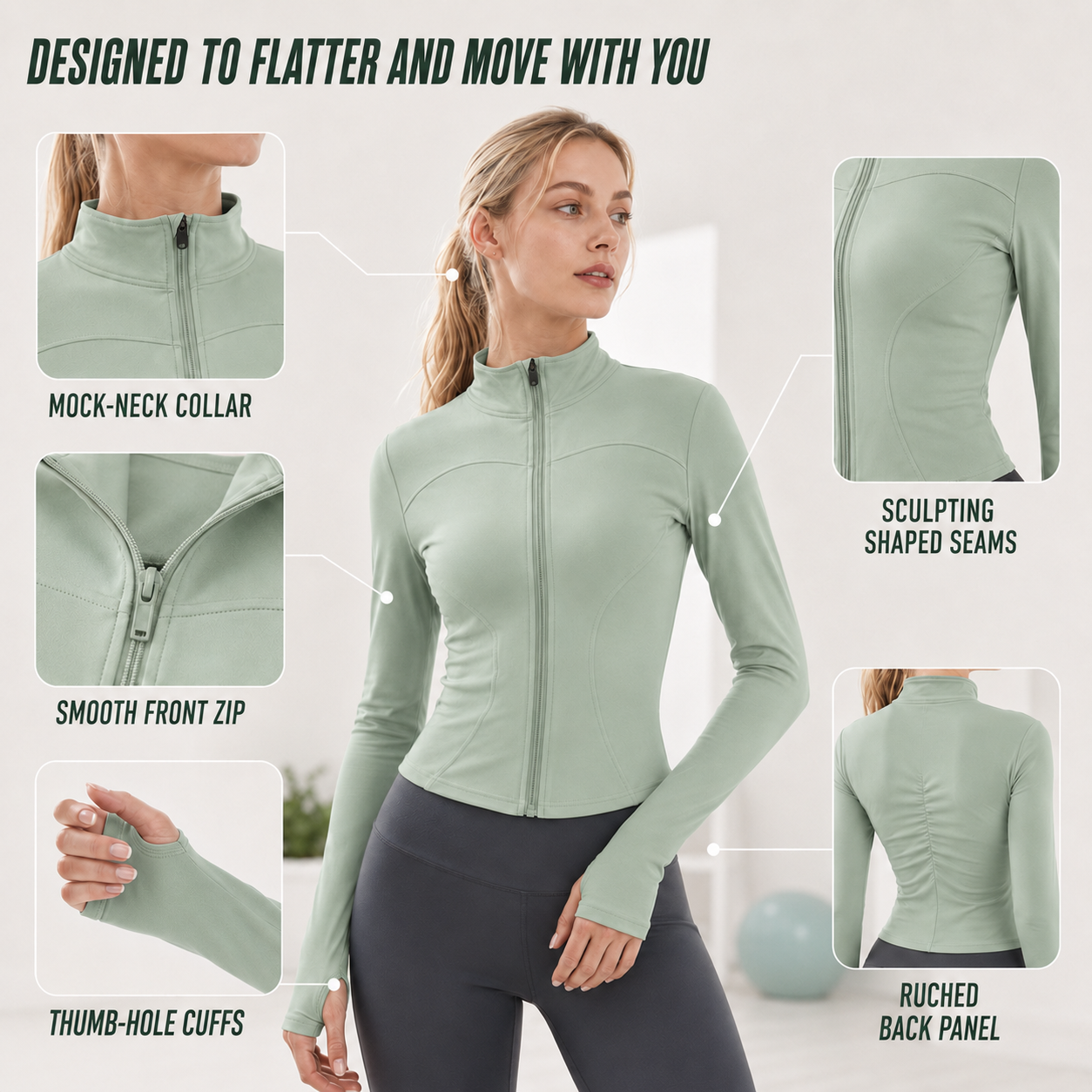 Nordspur | Fluxara Long-Sleeve Fitted Athletic Zip Jacket