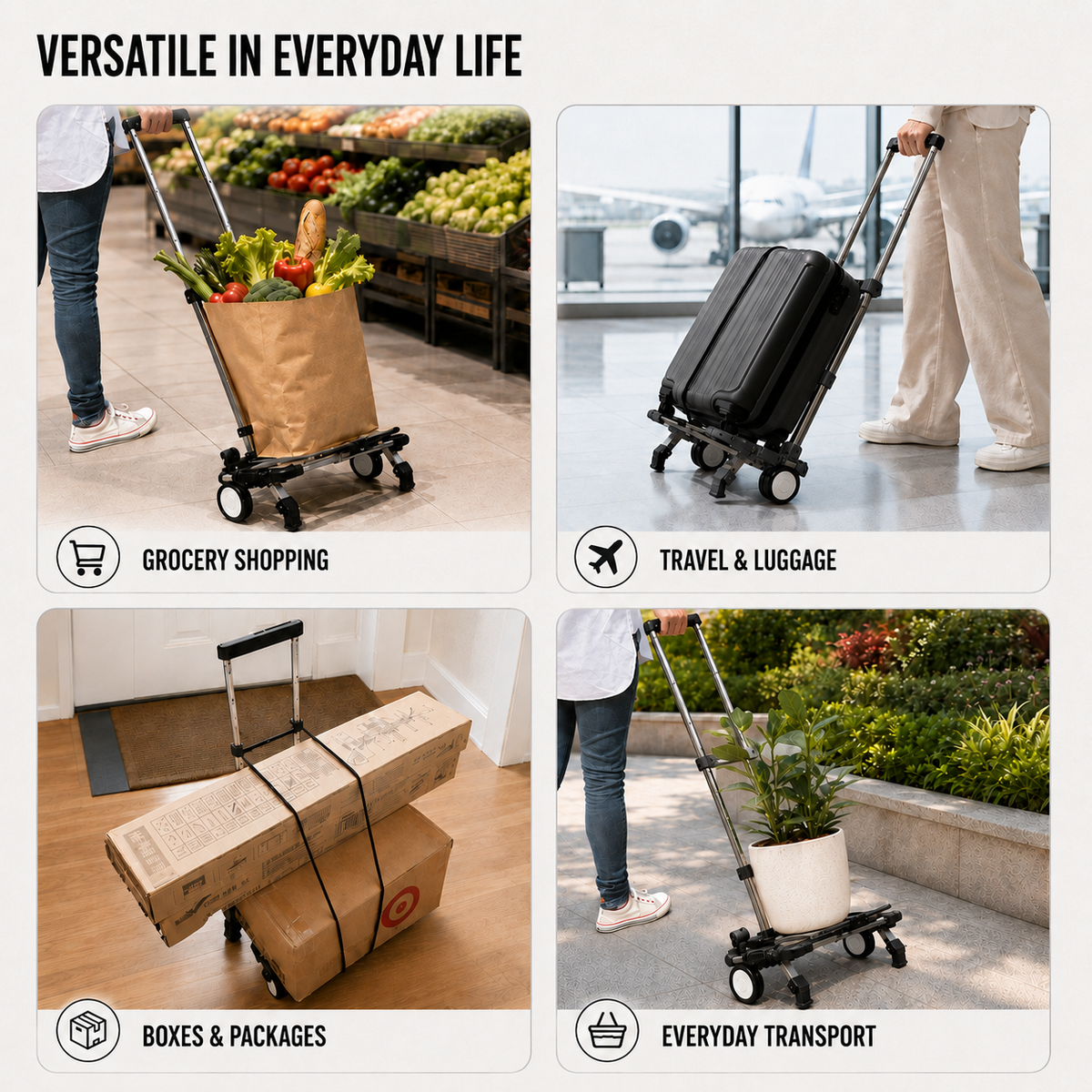Nordspur | Foldaroo Foldable Wheeled Luggage Trolley