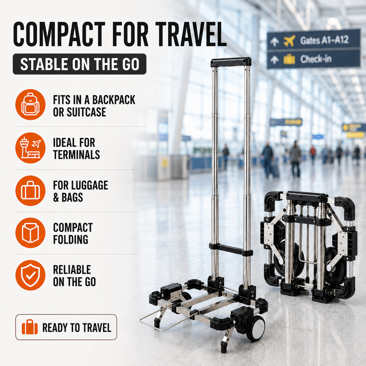 Nordspur | Foldaroo Foldable Wheeled Luggage Trolley