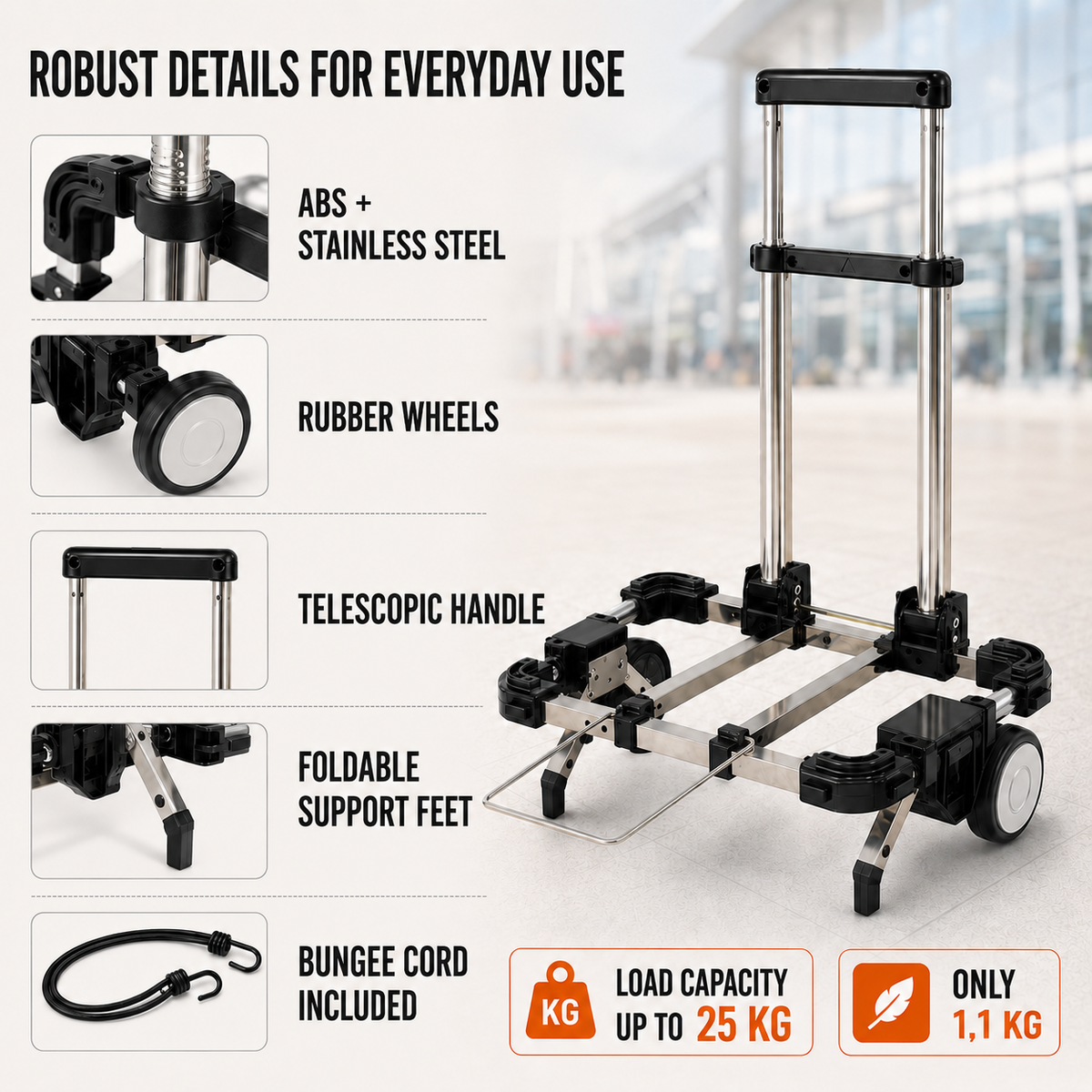 Nordspur | Foldaroo Foldable Wheeled Luggage Trolley