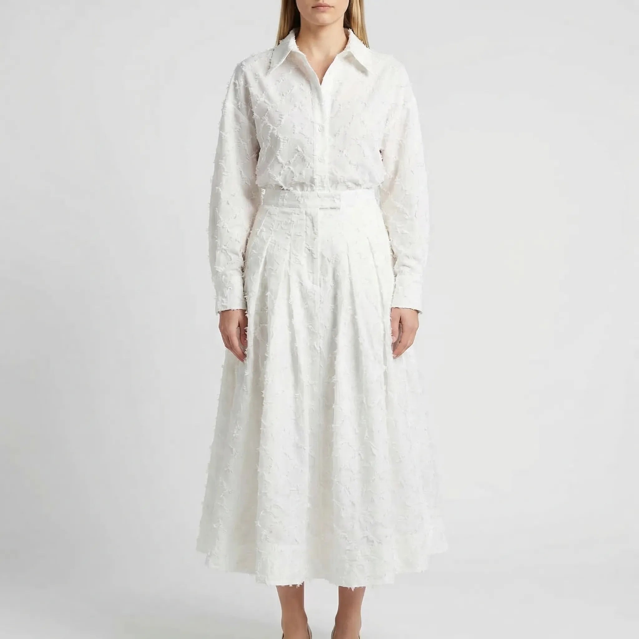 Nordspur | Frinella Tassel-Trimmed Blouse And A-Line Skirt Set
