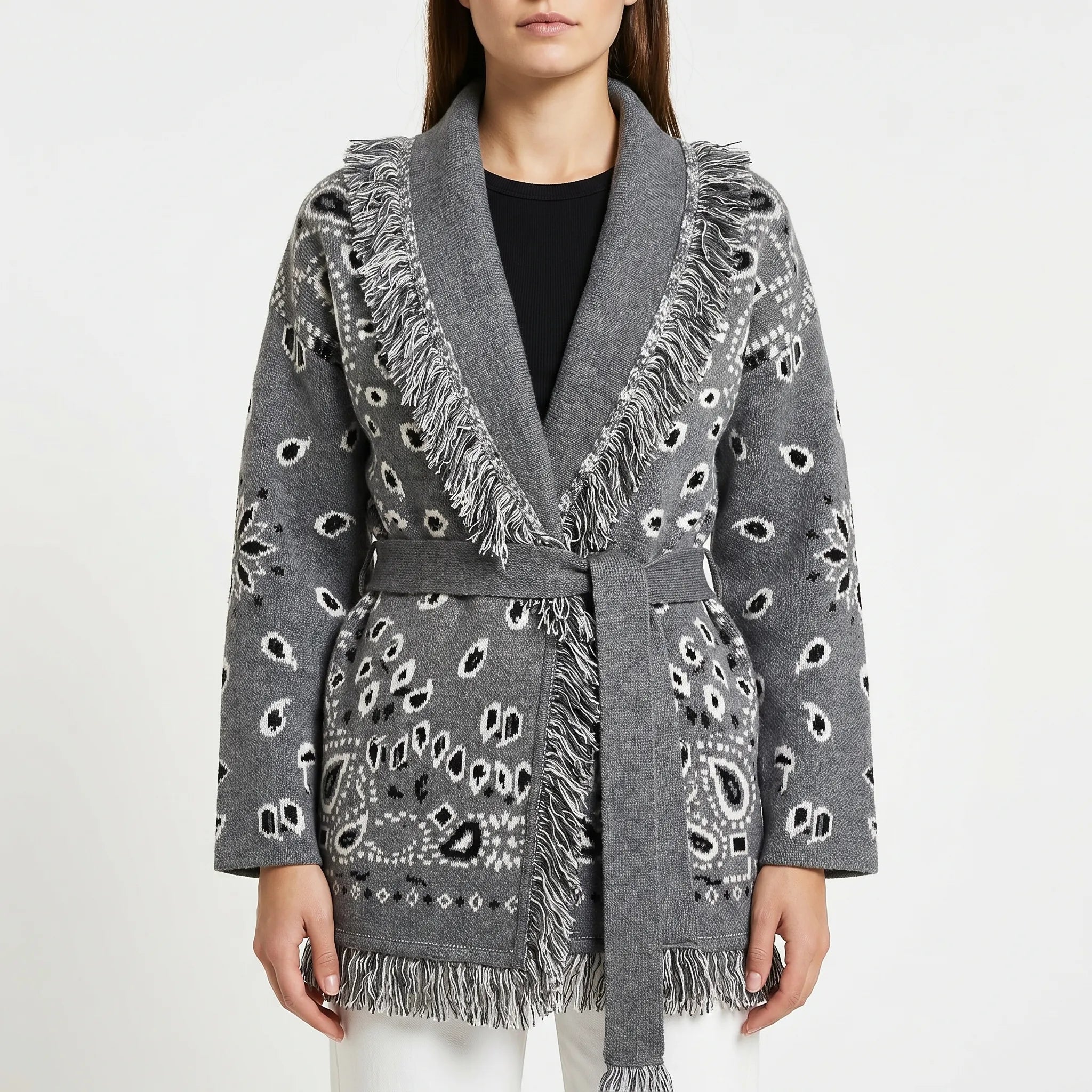 Nordspur | Fringeknit Fringed Knit Cardigan