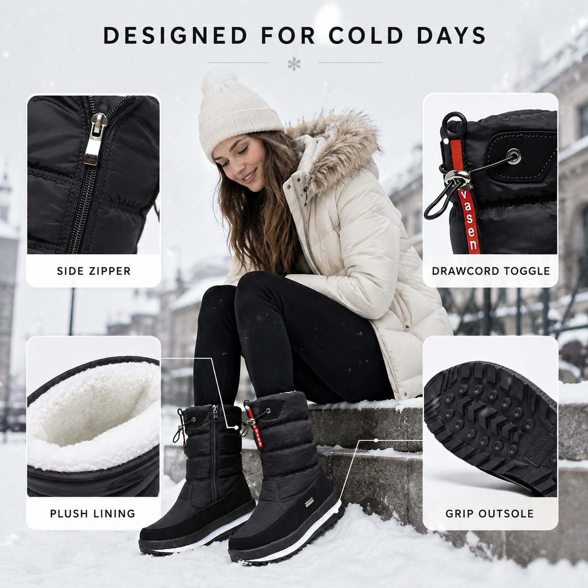 Nordspur | Frozelle Mid Calf Insulated Snow Boots