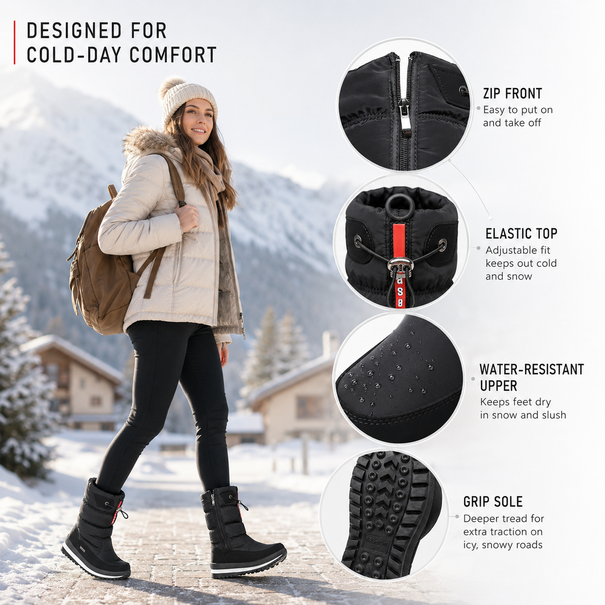 Nordspur | Frozelle Mid Calf Insulated Snow Boots
