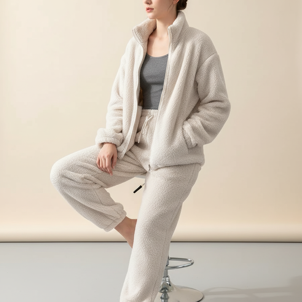 Nordspur | Furrene Thick Zip Front Loungewear Set