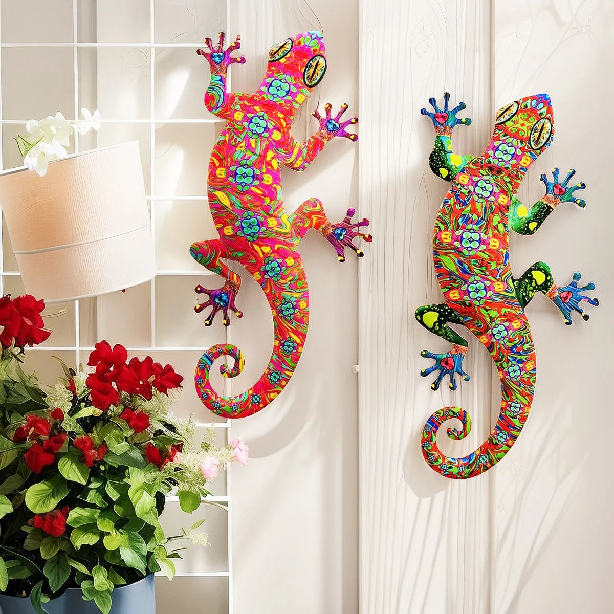 Nordspur | Geckoura Vibrant Painted Gecko Wall Sculpture
