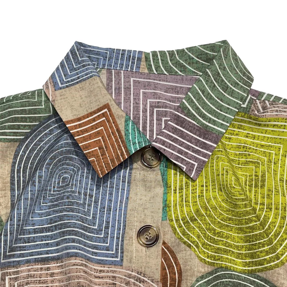 Nordspur | Geomara Short-Sleeve Geometric Print Shirt Dress