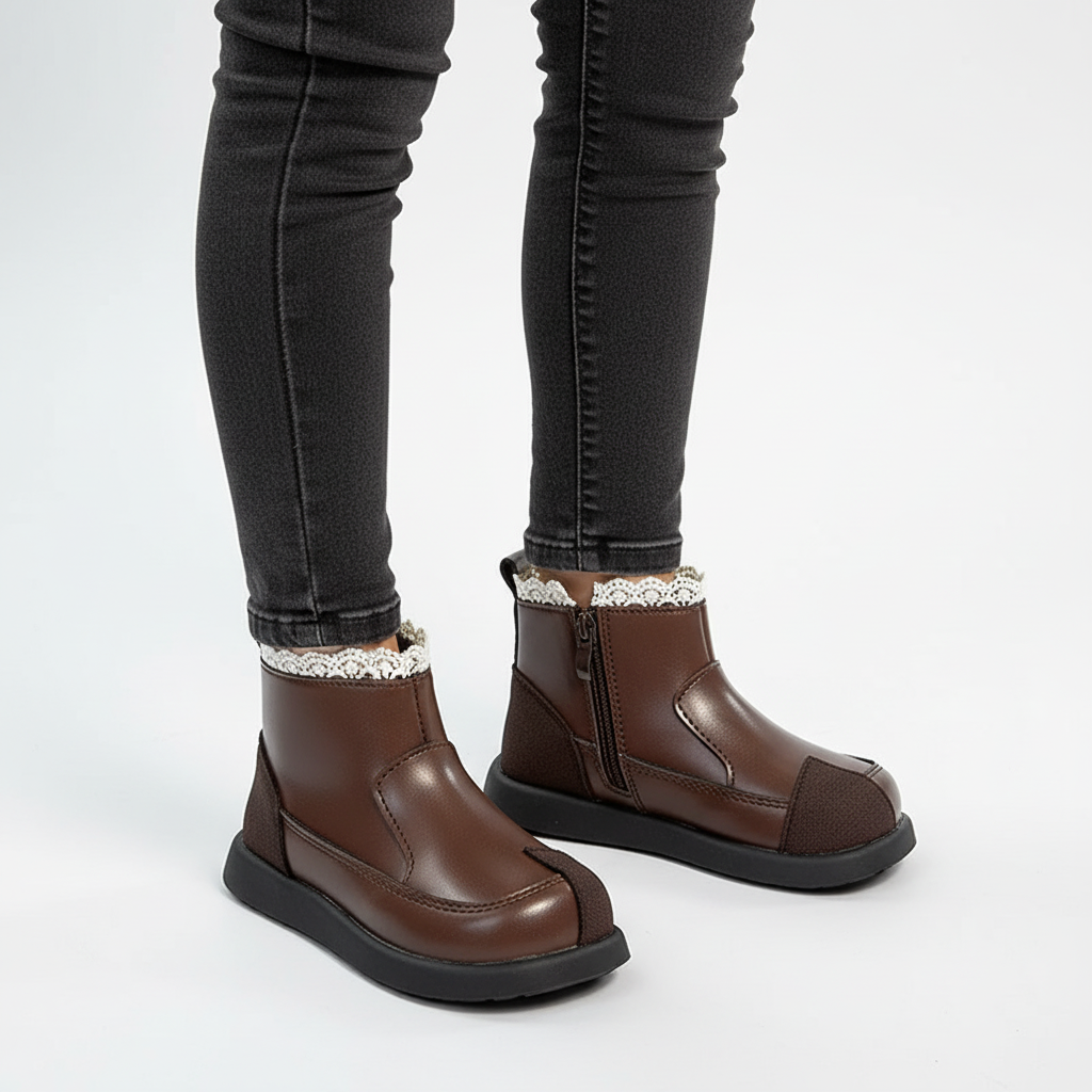 Nordspur | Girls Ankle Lace Trim Boots