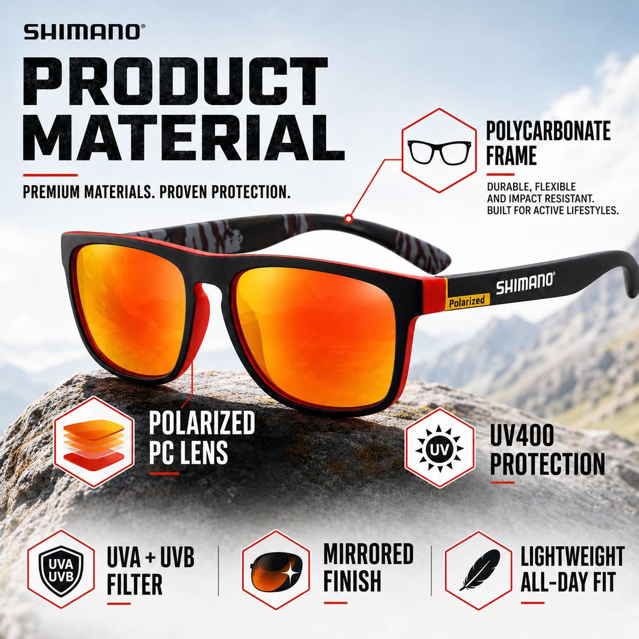 Nordspur | Glarex Polarised Wraparound Outdoor Sunglasses