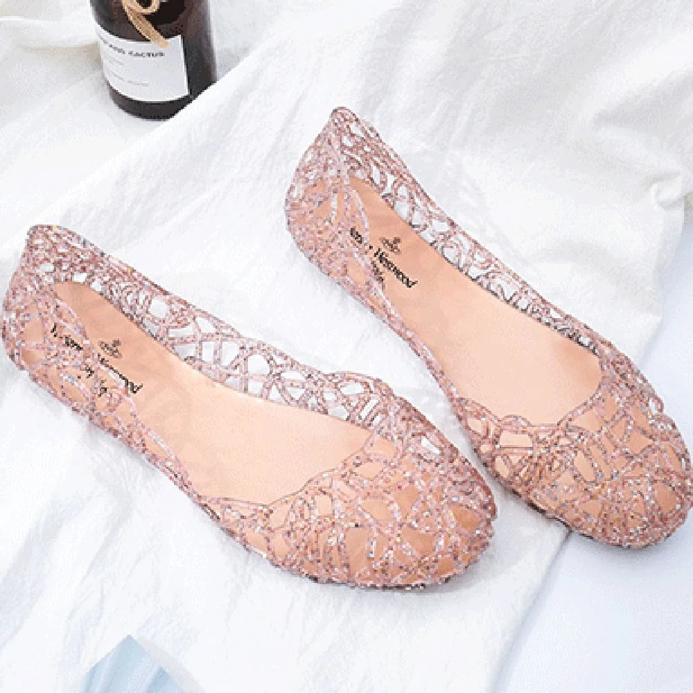 Nordspur | GlimmerSlip Flat Jelly Sandals For Women