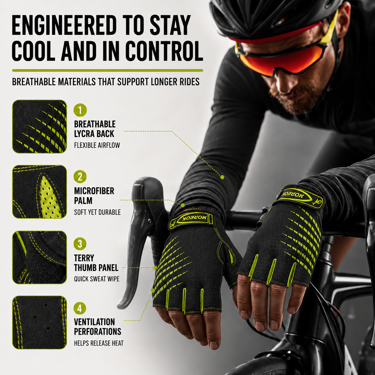 Nordspur | Half Finger Gel Padded Gloves