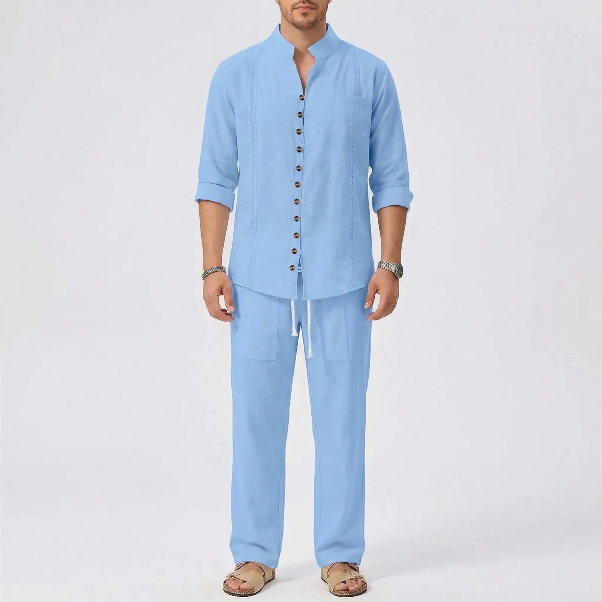 Nordspur | Havanero Cuban-Collar Matching Shirt And Trouser Set