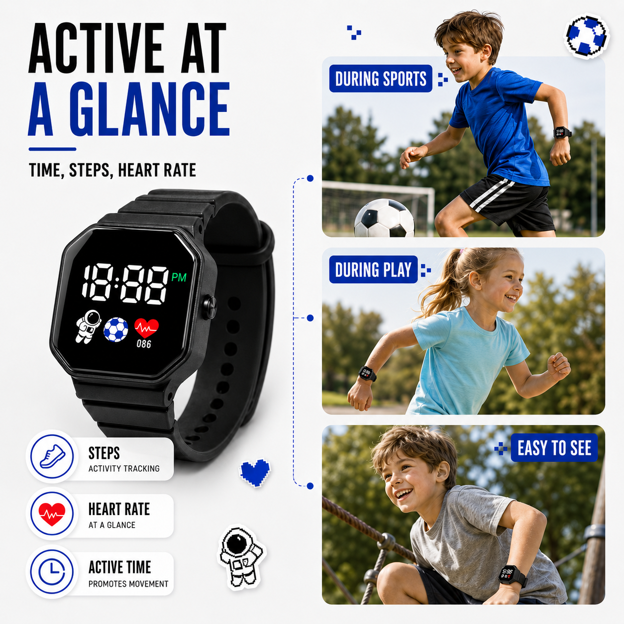 Nordspur | Kids LED Digital Watch – Waterproof – Spaceman Design
