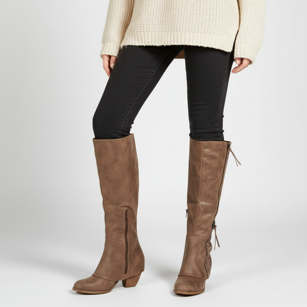Nordspur | Knee High Folded Shaft Boots