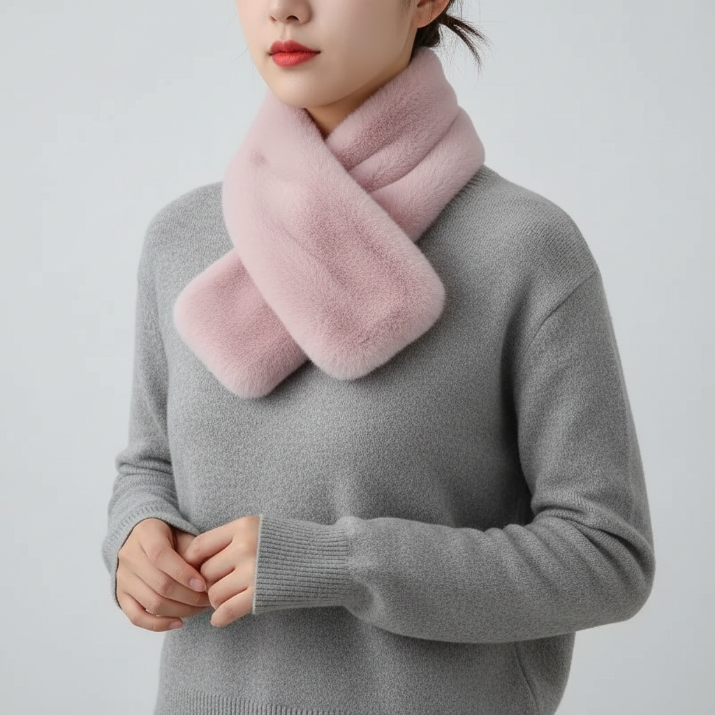Nordspur | Knit Faux Rabbit Fur Scarf