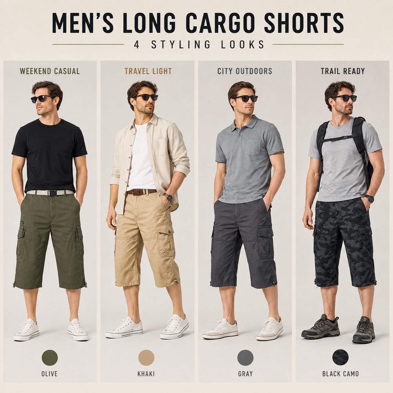 Nordspur | Kortivar Long Length Cargo Shorts