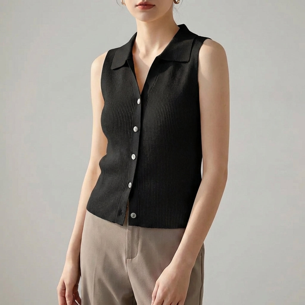 Nordspur | Korvelle Sleeveless Buttoned Knit Vest