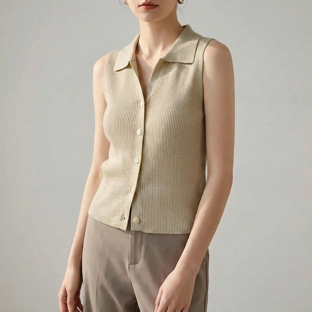 Nordspur | Korvelle Sleeveless Buttoned Knit Vest