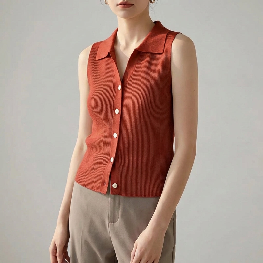 Nordspur | Korvelle Sleeveless Buttoned Knit Vest