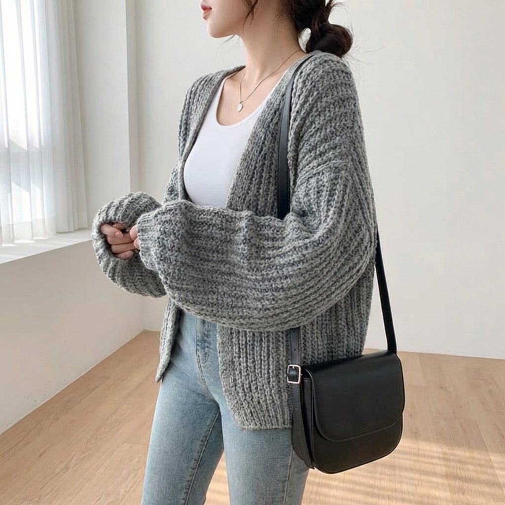 Nordspur | Lantriva Oversized Lantern Sleeve Cardigan