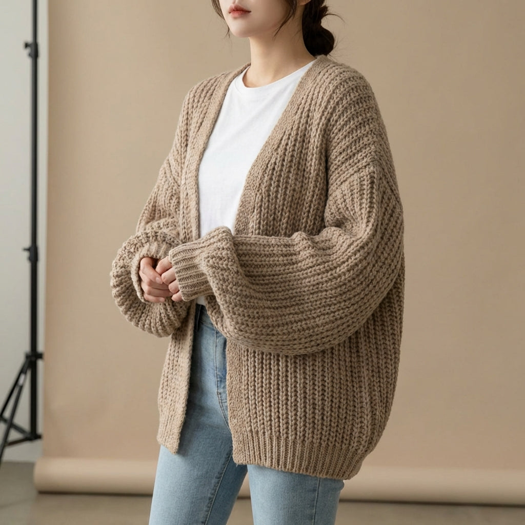 Nordspur | Lantriva Oversized Lantern Sleeve Cardigan