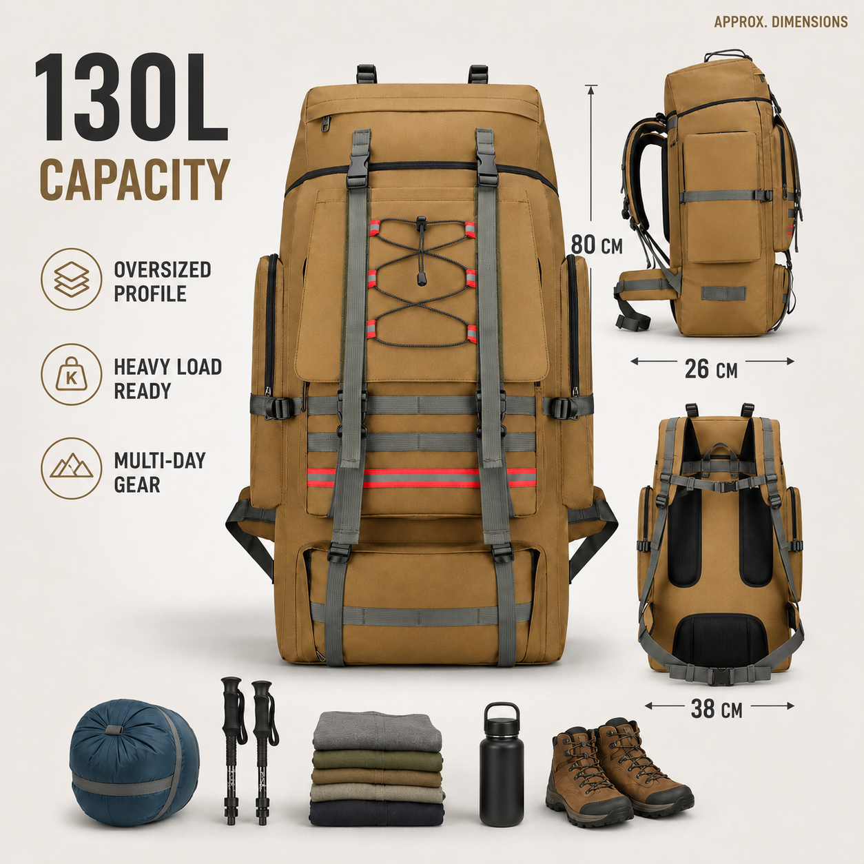 Nordspur | Large Capacity Hiking Backpack