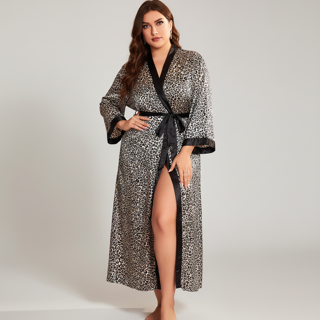 Nordspur | Leovella Plus Size Long Kimono Robe