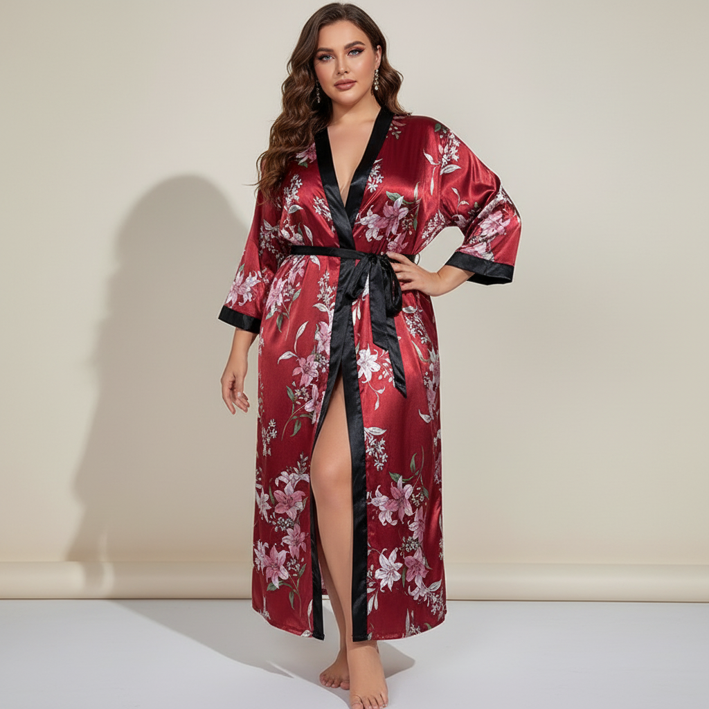 Nordspur | Leovella Plus Size Long Kimono Robe