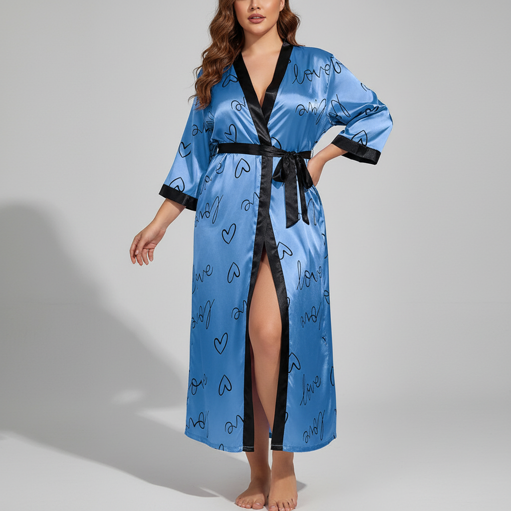 Nordspur | Leovella Plus Size Long Kimono Robe