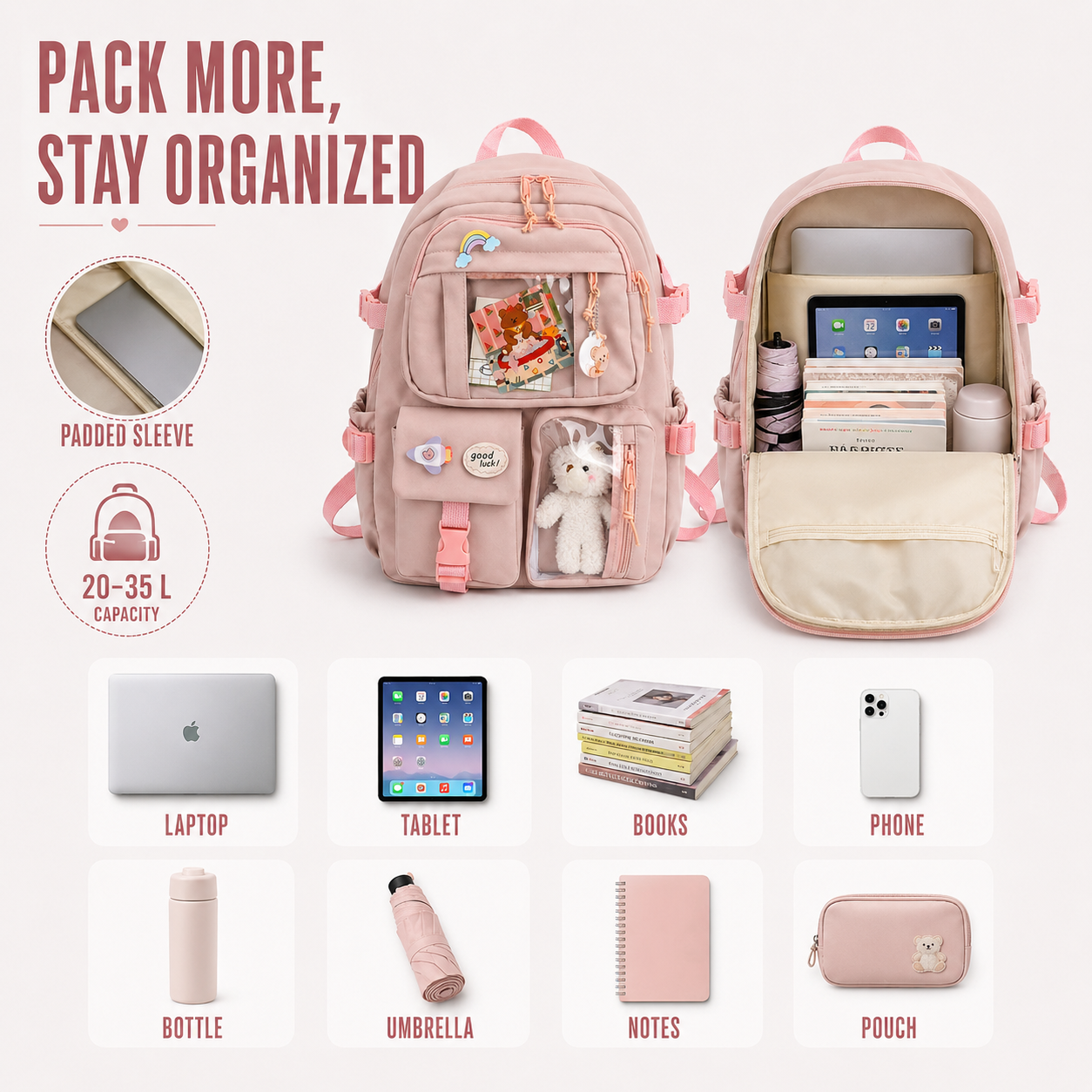 Nordspur | Lilacory Preppy Style Student Backpack