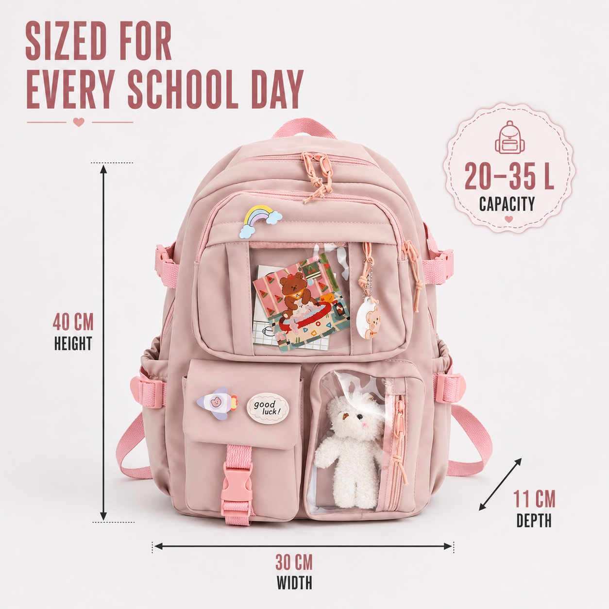 Nordspur | Lilacory Preppy Style Student Backpack