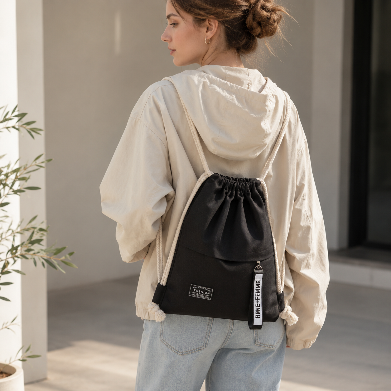 Nordspur | Linenovo Soft Linen Drawstring Backpack