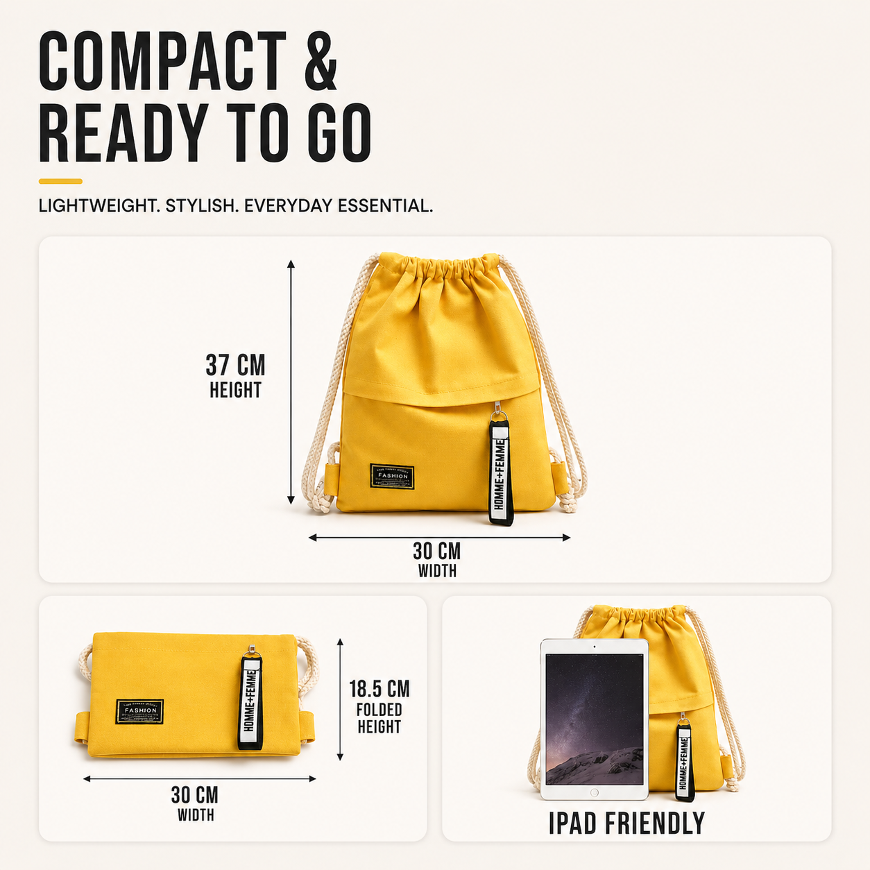 Nordspur | Linenovo Soft Linen Drawstring Backpack