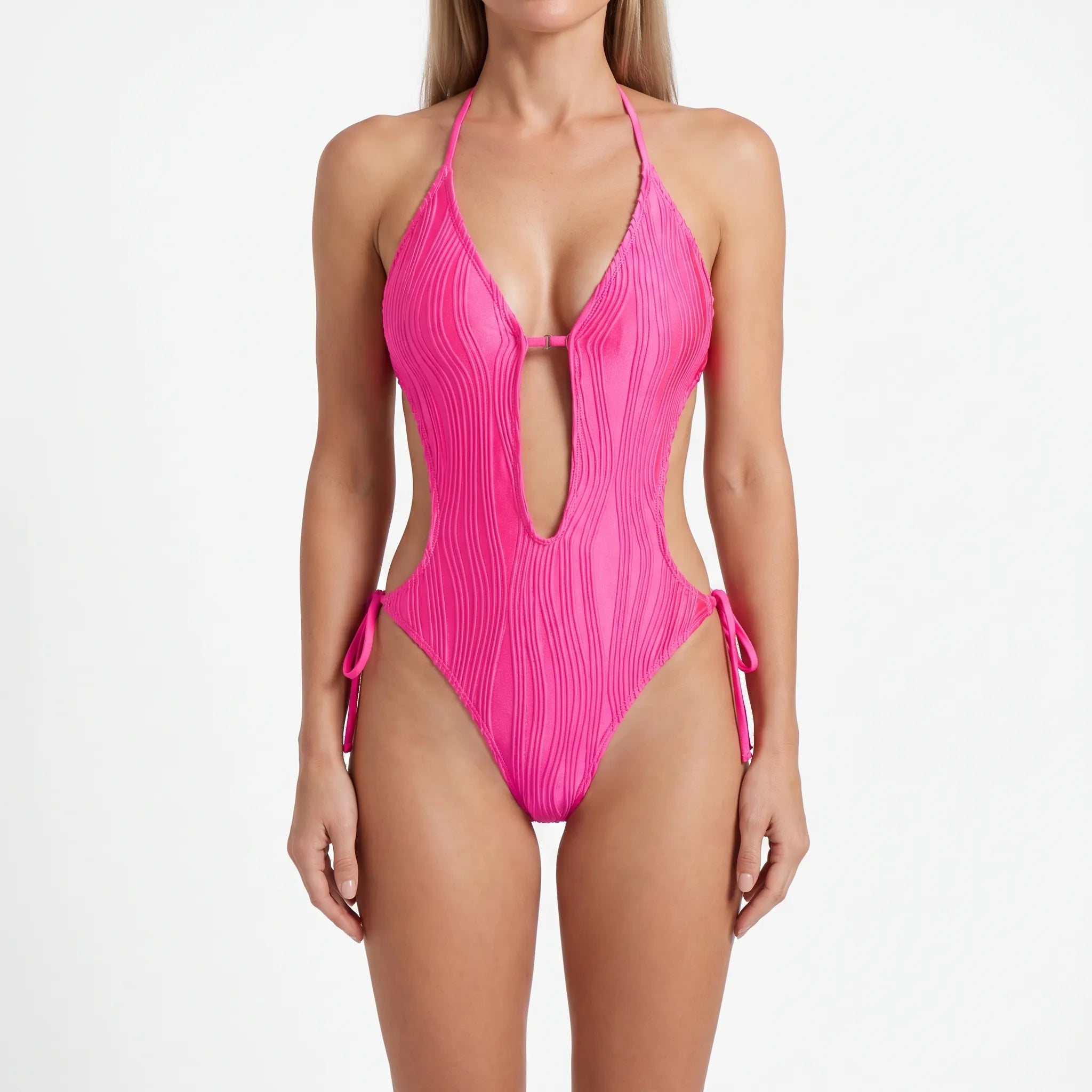 Nordspur | LuminaTide Halter Neck Cut-Out Swimsuit