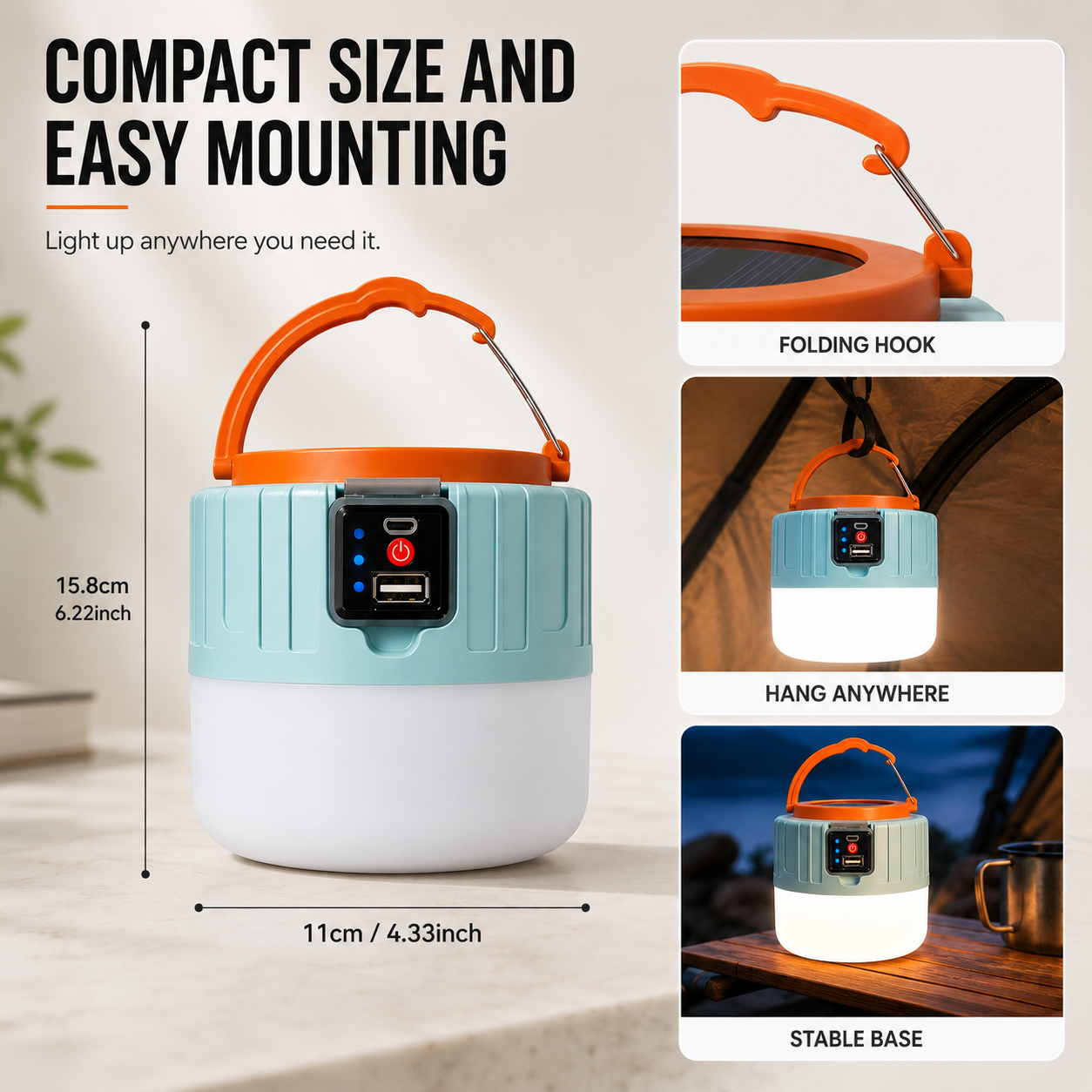 Nordspur | Lumivast Solar Rechargeable Portable LED Lantern