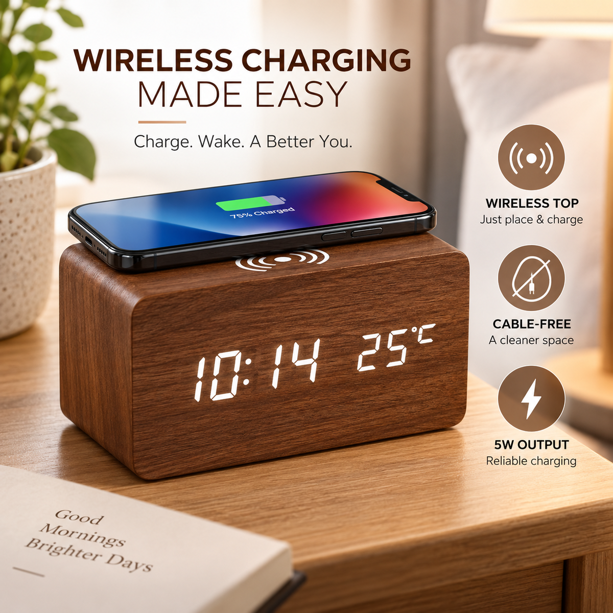 Nordspur | Lumnora Digital LED Wooden Alarm Clock