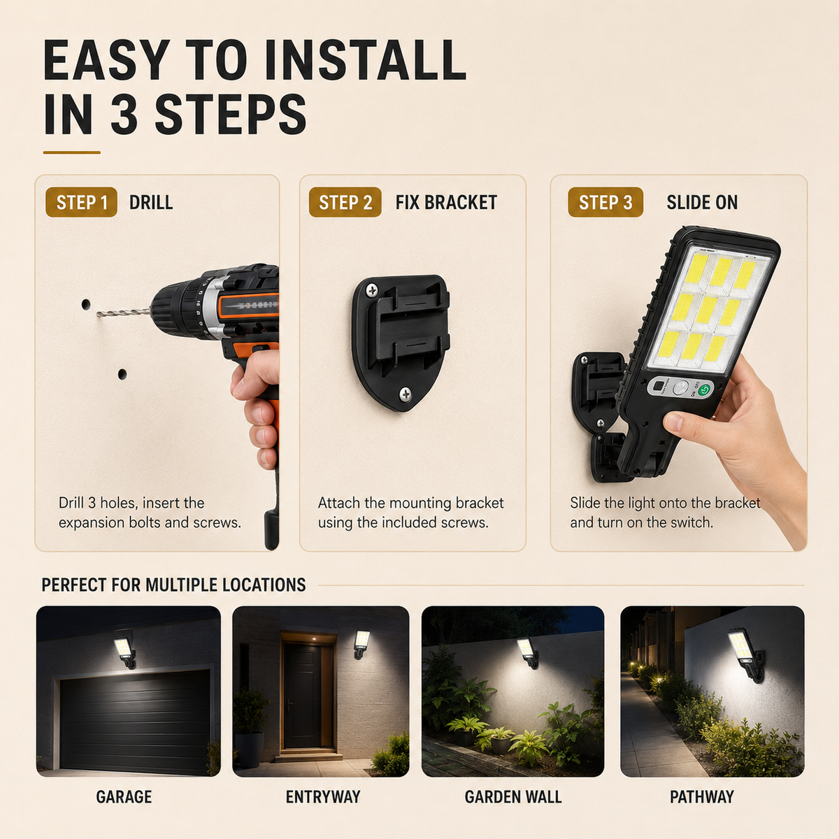 Nordspur | Lumovex Solar-Powered Outdoor Wall Lamp