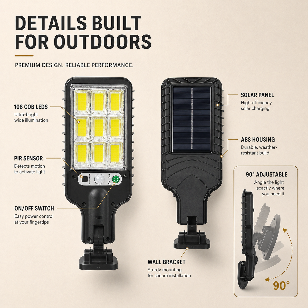 Nordspur | Lumovex Solar-Powered Outdoor Wall Lamp