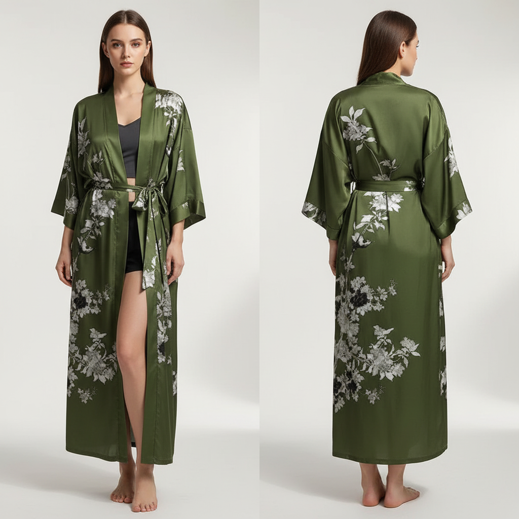 Nordspur | Lunafleur Long Floral Kimono Robe