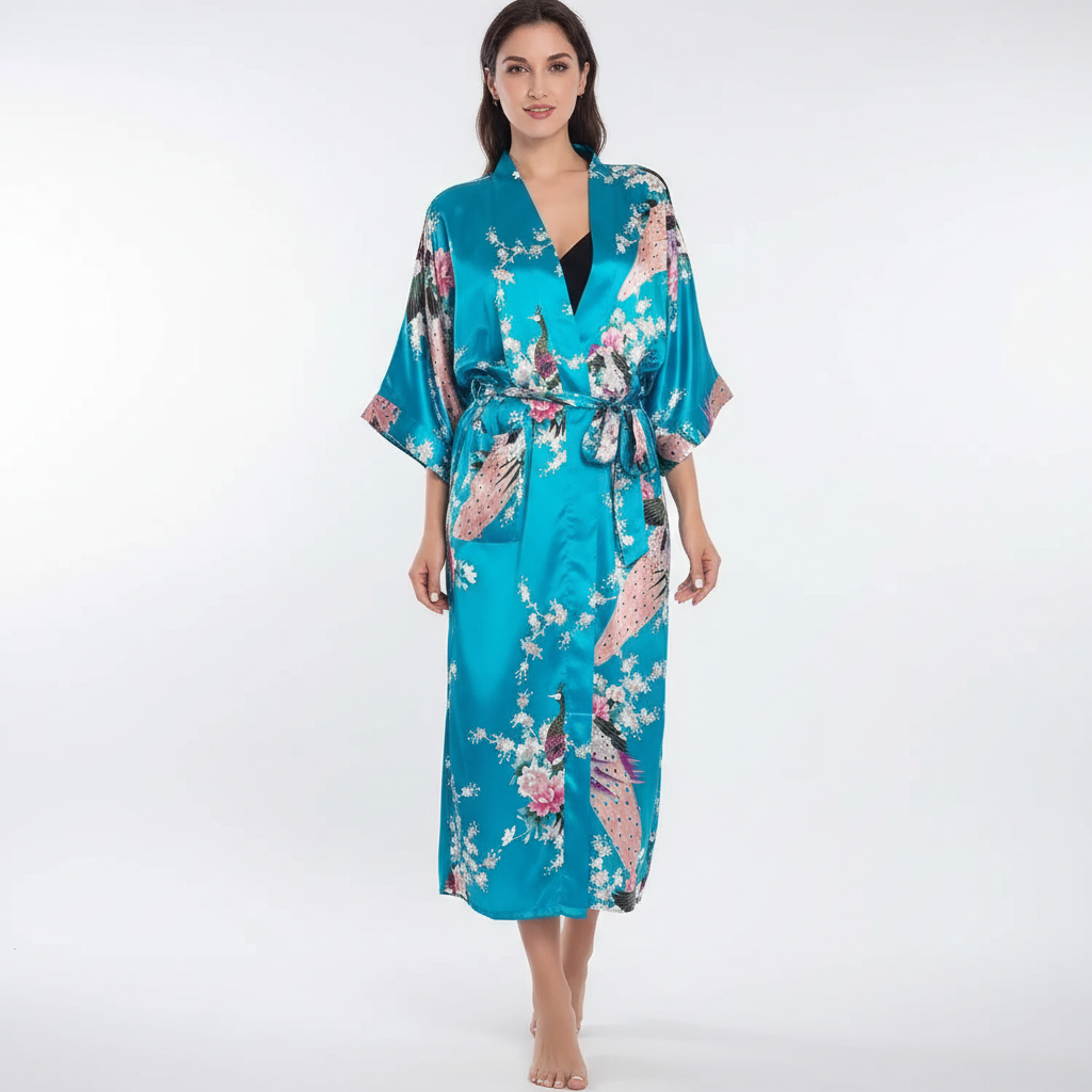 Nordspur | Lunafleur Long Floral Kimono Robe