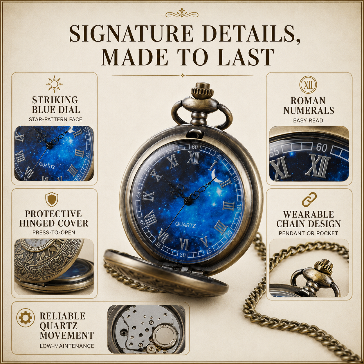 Nordspur | Lunivault Vintage Pocket Watch Pendant