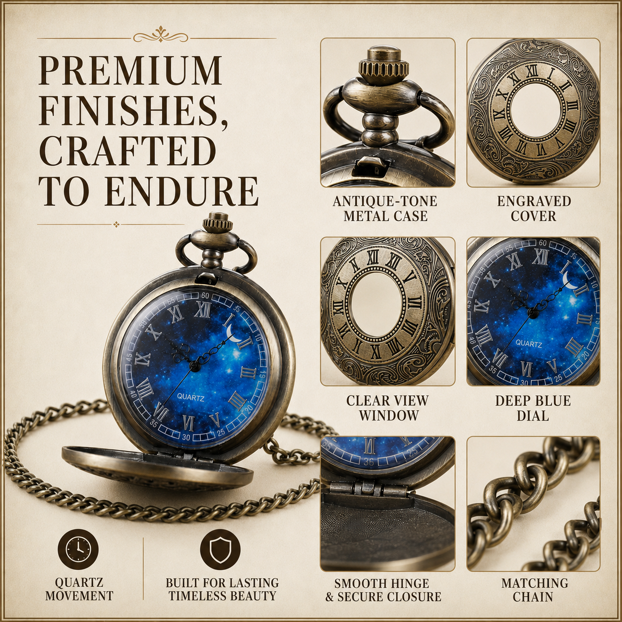 Nordspur | Lunivault Vintage Pocket Watch Pendant