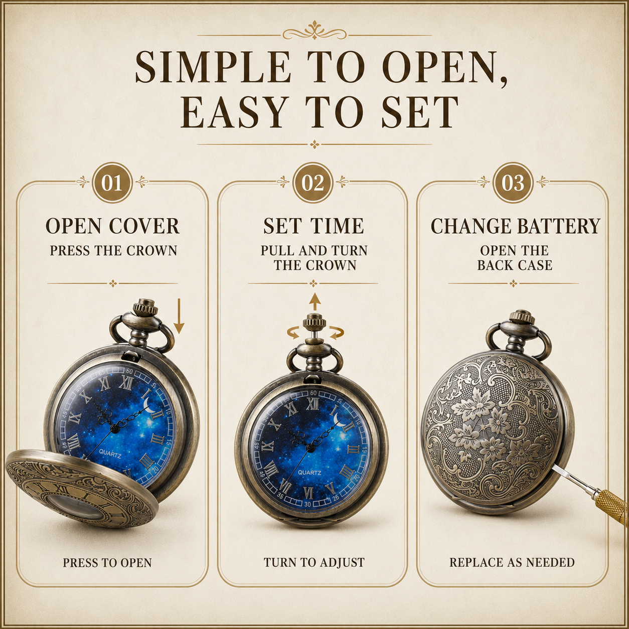 Nordspur | Lunivault Vintage Pocket Watch Pendant