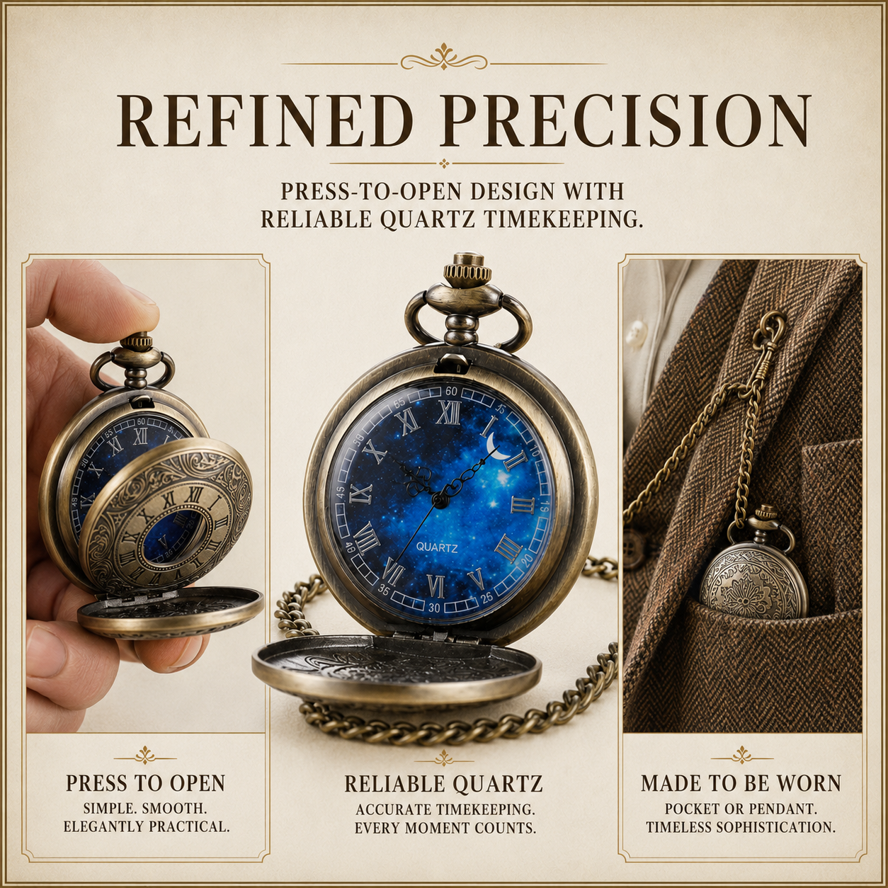 Nordspur | Lunivault Vintage Pocket Watch Pendant