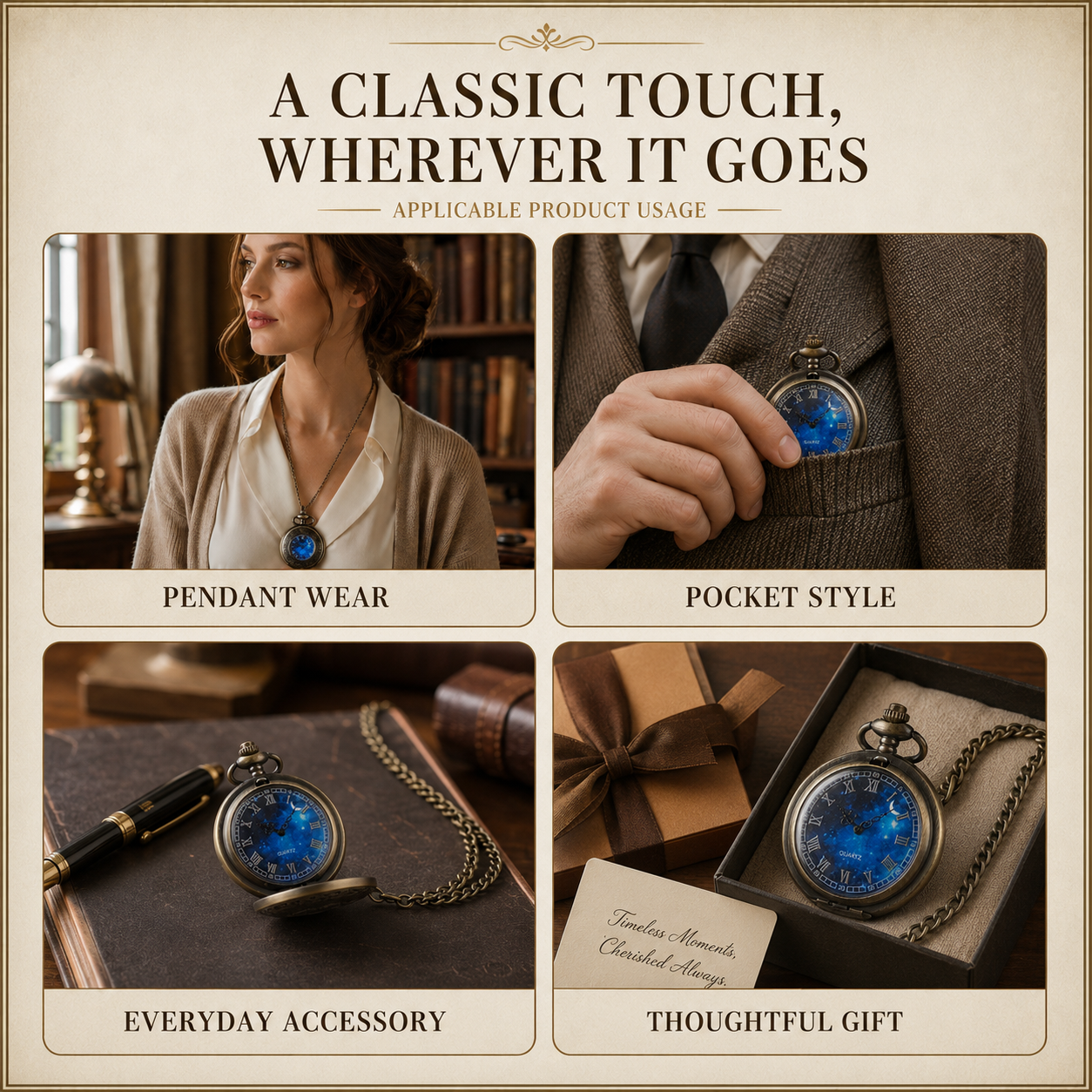 Nordspur | Lunivault Vintage Pocket Watch Pendant