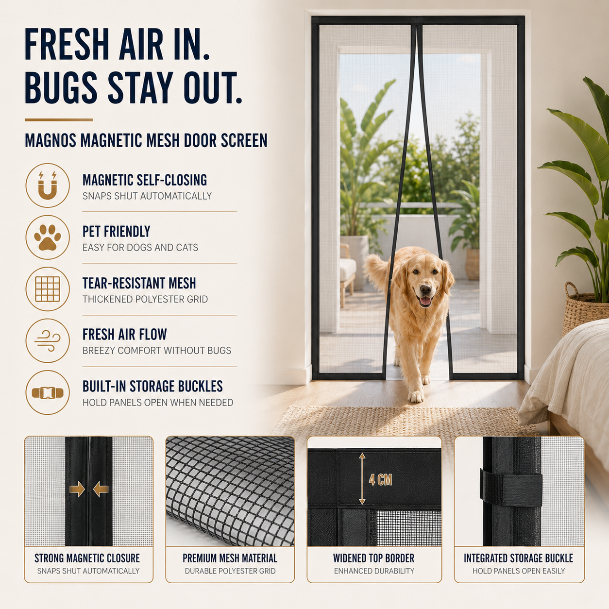 Nordspur | Magnos Magnetic Mesh Door Screen