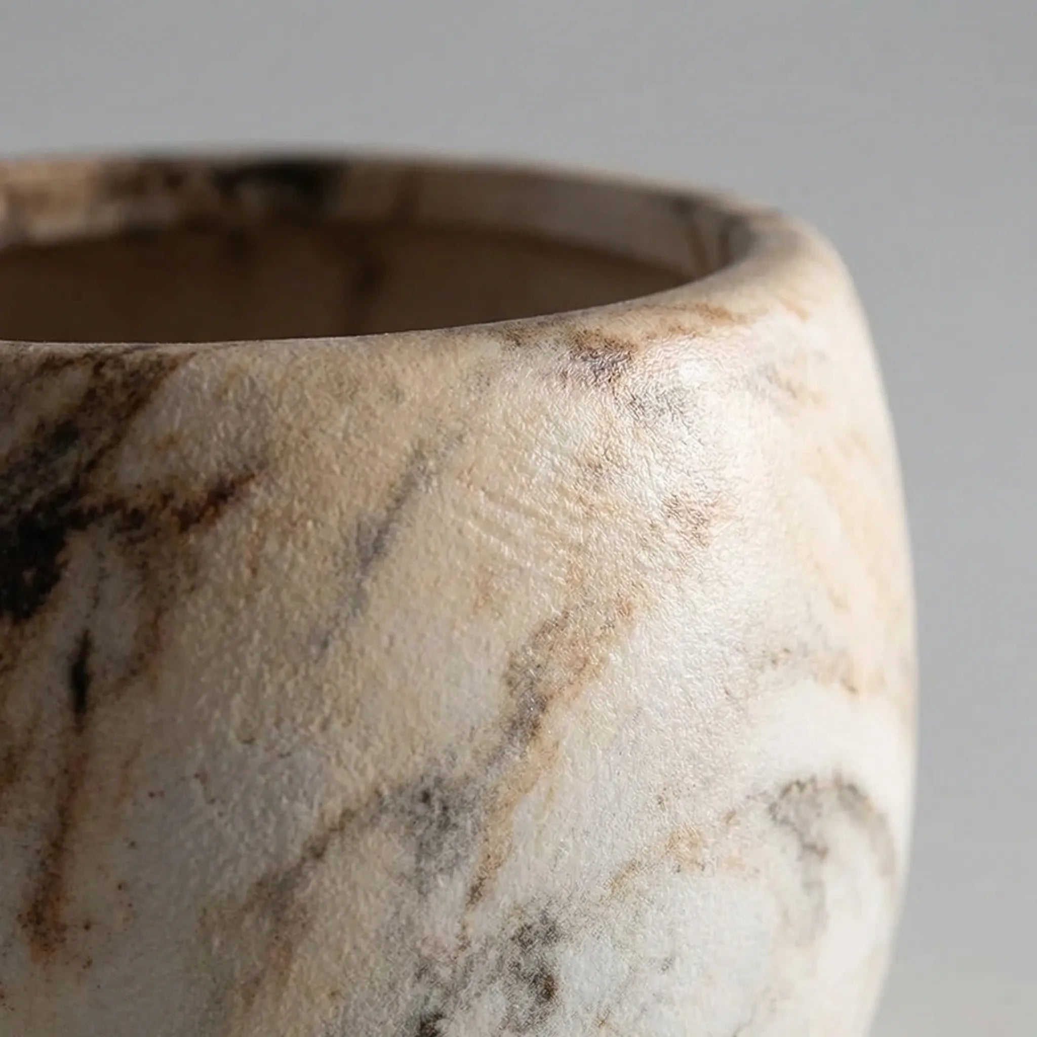Nordspur | Marblique Marble And Wood-Effect Decorative Plant Pot