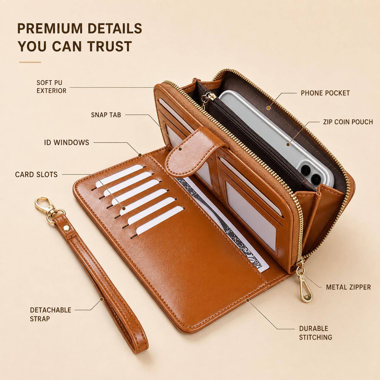 Nordspur | Mariselle Large Zip Around Clutch