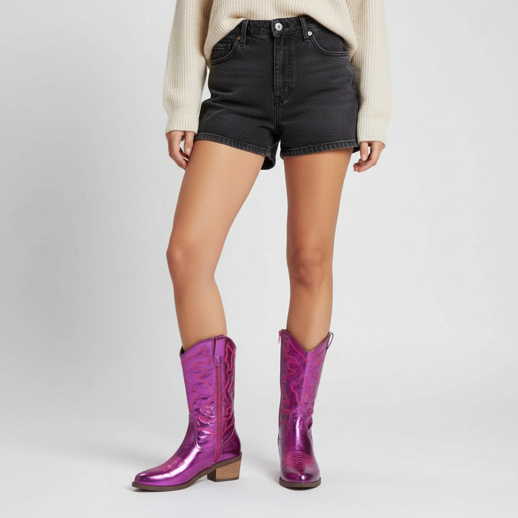 Nordspur | Mid Calf Embroidered Cowboy Boots